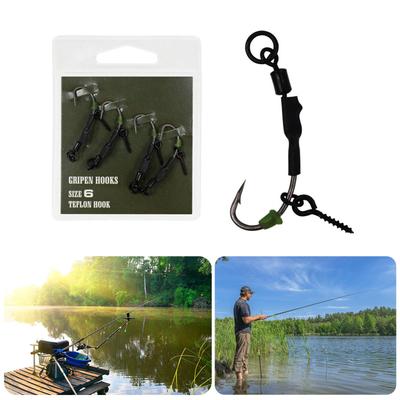 Amo Ronnie Rig Avanzato per la Pesca alla Carpa Amo ad Ampia Apertura con Filo Montato Set da Pesca per Accessori da Pesca alla Carpa