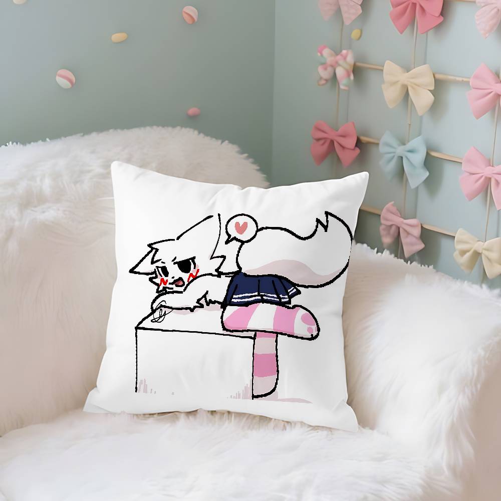 BBoykisser Silly Cat Case Plush Fabric Soft Pillowcase Double Sided Print Cushion Cover Household Gifts