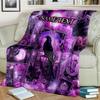 1PC Custom Name Purple Gothic Raven Art Outdooor Flannel Blankets Throw Blanket All-Season Throw Gift Bedspread for Couch, Bed, Camping Holiday Birthd