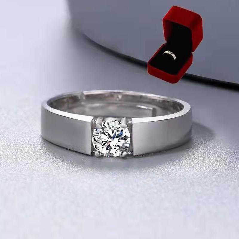 Moissanit Diamantring, Imitationsdiamant Dam Lätt Lyx, Nisch High-End Delikat Ring