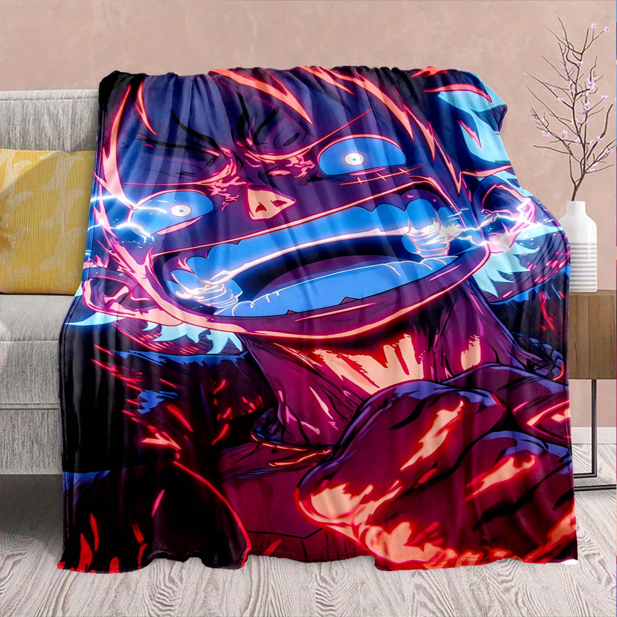 

One Piece Anime Flannel Blanket - Soft Warm Perfect for Sofa, Bedding Camping Travel Office Home Decor -QJY 75x90cm