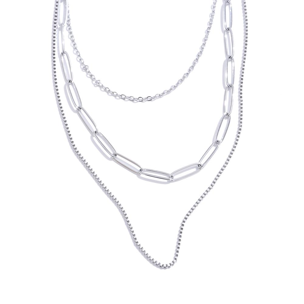 

Yhpup 3PCS Stainless Steel Separated Chain Stacking Necklace for Women Non Tarnish Fashion Daily Casual Jewelry 1 Set Wholesale