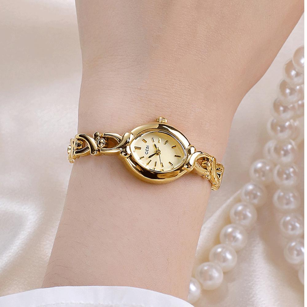 GEDI Women's Watch Vintage-Inspired Chain Strap Timepiece Light Luxury Commuter Style Versatile Women's Quartz Wristwatch