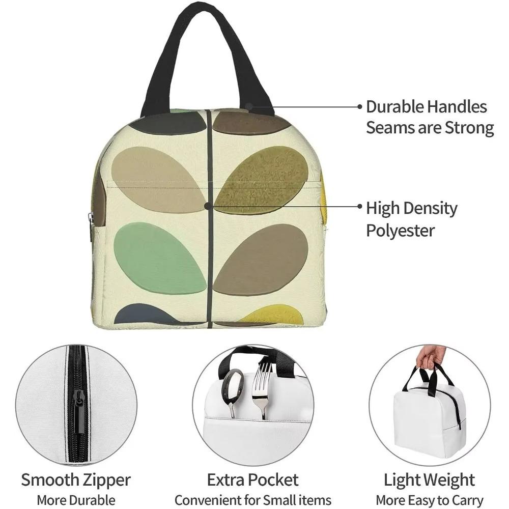Orla Kiely Print Portable Lunch Tote Bag Waterproof Reusable Durable Insulated Lunch Boxes for Men Women Work Picnic Travel