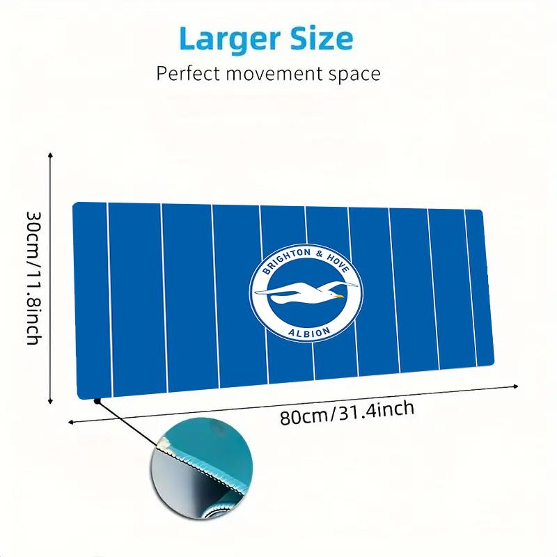Brighton & Hove Albion Print Cushion Non-slip Laptop Tablet Big Mousepad XXL Mat Mini PC Playmat With Lock edge
