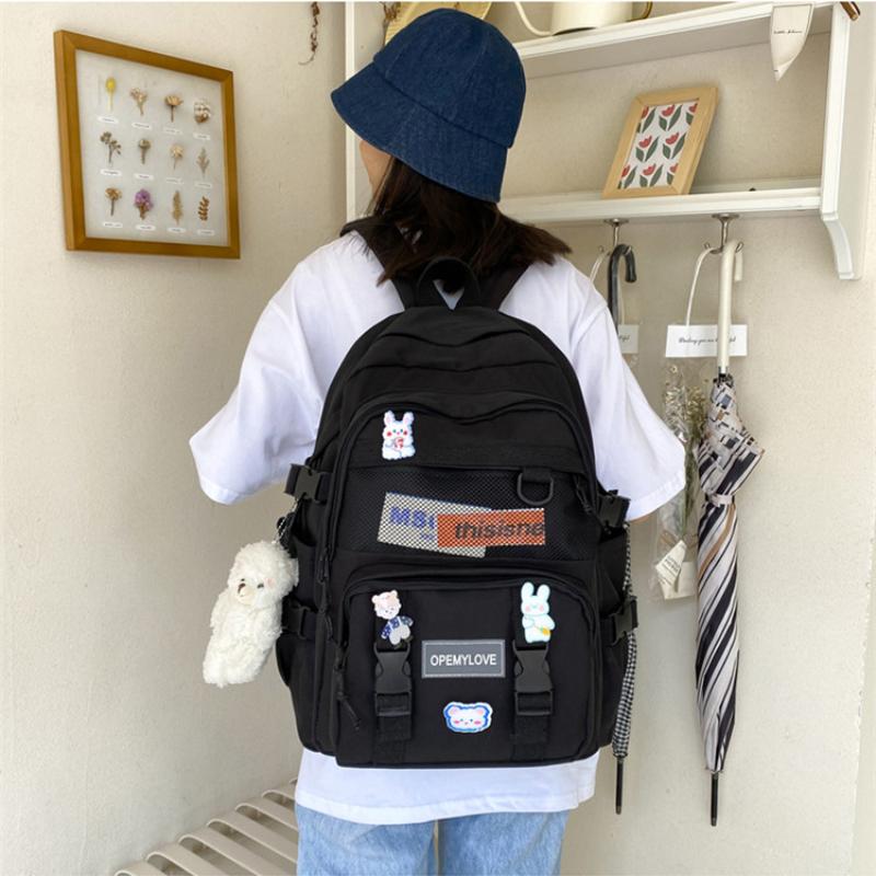 Simple High Capacity Middle School Student Backpack Breathable Waterproof Schoolbags for Girls Birthday Gifts Back To School Season