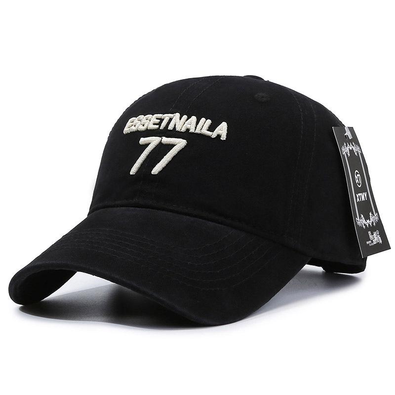 Essetnaila 77 Letter Embroidery Baseball Cap Outdoor Sun Breathable Protection