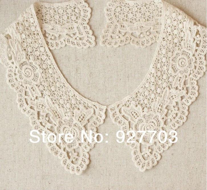 1pcs Pretty Flower Neck Neckline Cotton Collar Lace Trim Lady Dress Decoration