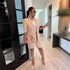 European & American Women's Spring/Summer Casual Suit: Jacket & Shorts Two-Piece Set