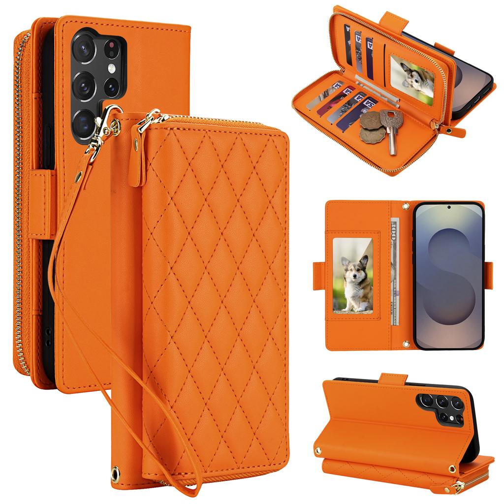 Crossbody Wallet Cards Solt Leather Case For Samsung Galaxy S26 Ultra S25 S24 Plus S23 A17 A07 A57 Shockproof Lanyard Bag Cover
