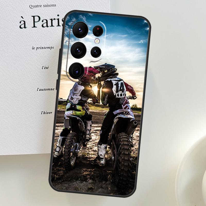 Moto Cross Motorcycle Sports Case For Samsung Galaxy S26 Ultra S25 S23 S22 S21 S24 Ultra S10 S20 Plus S25 FE Phone Cover