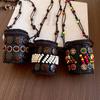 Bohemian Ethnic Style Geometric Wooden Bag Necklace Accessories Women's Sweater Chain Item