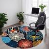 1pc Fireworks Pattern Carpet, Round Non Slip Durable Large Size Office Carpet, Suitable for Office