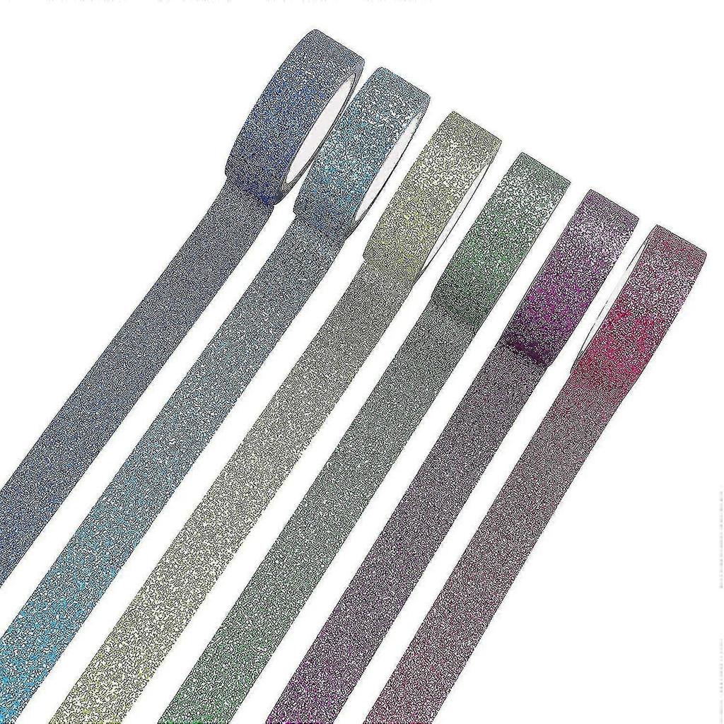Diy Glitter Washi Tape Set - 12 Rolls Colored Masking Tape, Sparkle Decorative Tape For Art, Scrapbook Tape,decor & Crafts (dark) - PR