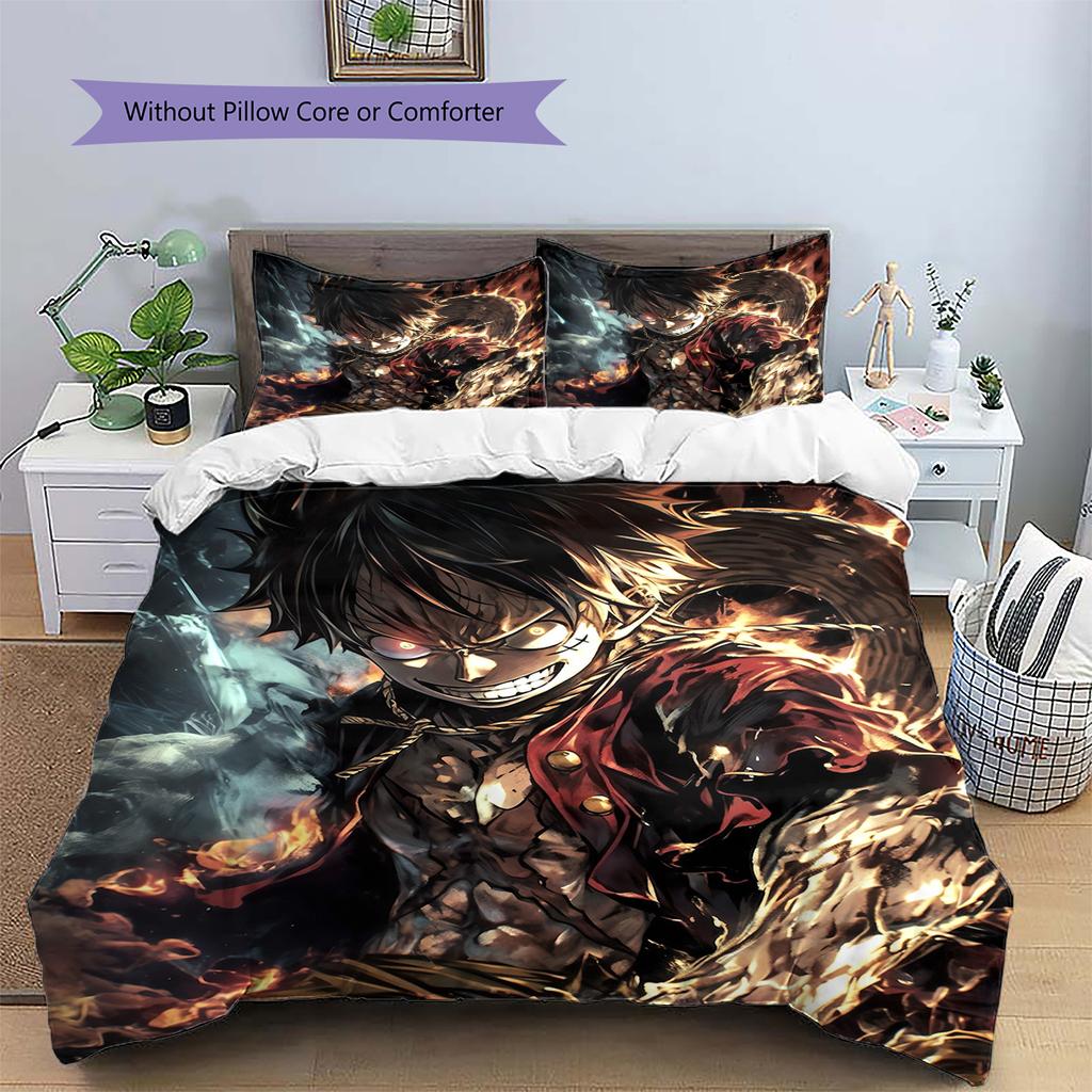 Cartoon Pattern Bedding Quilt Set Quilt Cover Pillowcase Home Decoration Birthday Gift (1 * Duvet Cover + 2 * Pillowcase, Without Core)