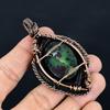 Ruby In Zoisite Pendant, Handmade Gemstone 999 Copper Wire Wrap Pendant Antique Jewelry, For Gift Copper Jewelry
