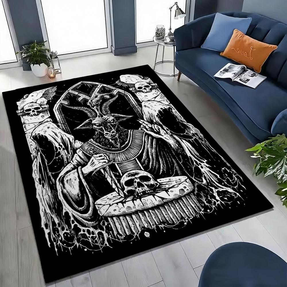 Five Elements Pentacle Double Moons Rectangular Rug Soft Texture Nonslip Carpet For Kids Bedroom Play Area Home Party Decor Holiday Gift