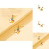 Trendy Colorful Floral Earrings Simple Alloy Design Stylish Street Fashion