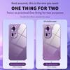 Clear Transparent Plating Gyro Phone Holder Case For OPPO Reno 12 12F 11 11F 10 8 7 Pro Plus 4G 5G Silicone Cover