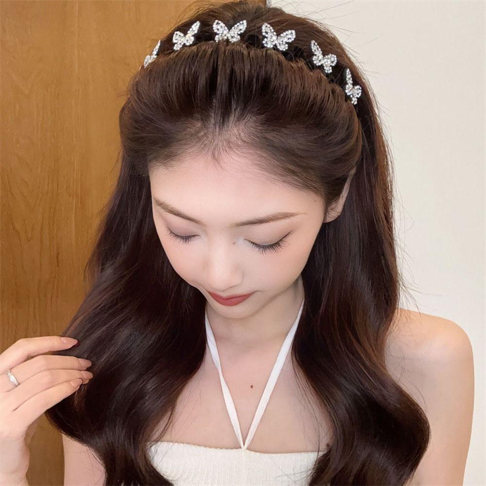 with Teeth Star Headband Korean Style Butterfly Hair Band Retro Rhinestone Hair Hoop Girls