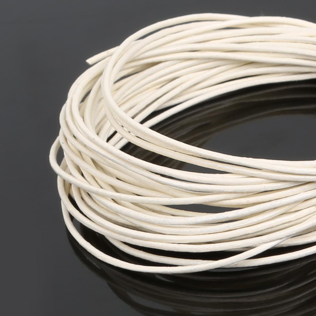 

Натуральная круглая кожаная нить для изготовления браслетов, ювелирных изделий, DIY, шнур, шнур 1mm 5M слоновая кость