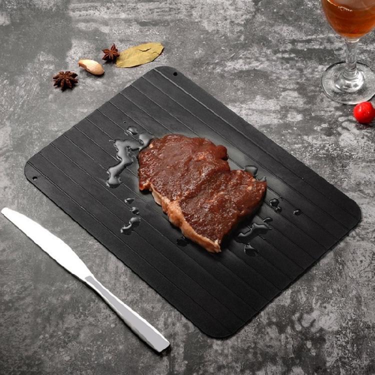 Nonstick Aluminum Defrosting Tray Quick Thawing Plate Rapid Defrost Tray for Fast Thawing of Frosty Meat and Vegetables