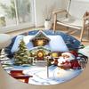 Christmas Round Floor Rug Perfect for Playrooms Dining Room Game Room Study Room Anti-slip Round Rug Anime Office Decor