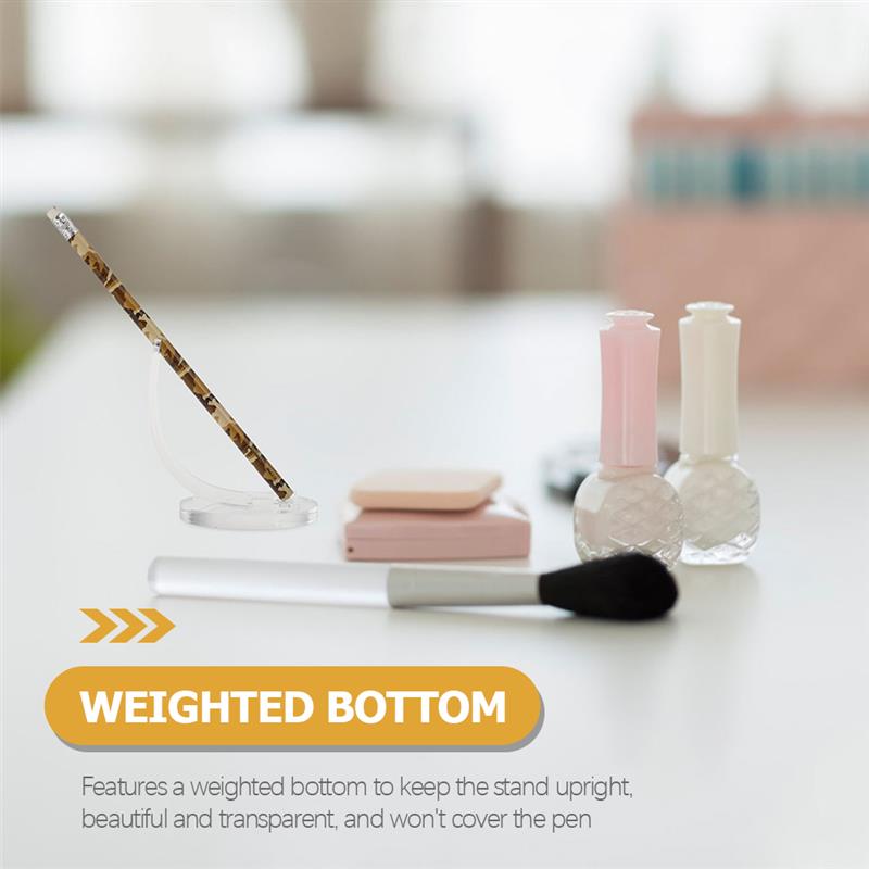 2pcs Acrylic Pen Display Stand Transparent Pencil Display Holder Makeup Brush Holder