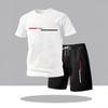 Men's Summer 2025 Letter Print T-Shirt & Shorts Set