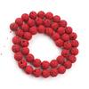 4/6/8/10mm Doğal Kırmızı Hematit Lav Taş Yuvarlak Boncuk Spacer dağınık boncuklar Takı Yapımı Için Diy 15"