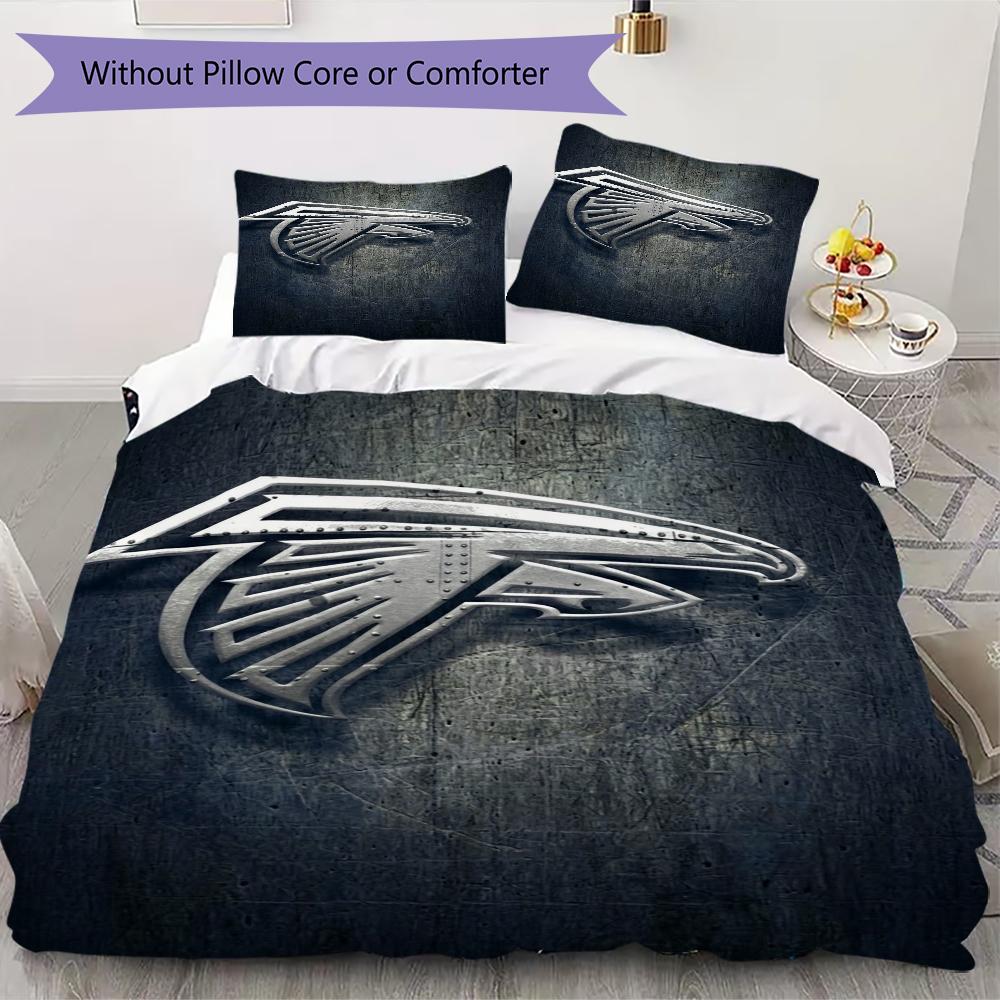 Atlanta Falcons Muster Bettwäsche Steppset Steppdecke Kissenbezug Heimdekoration Geburtstagsgeschenk (1*Bettbezug + 2*Kissenbezug ohne Füllung)