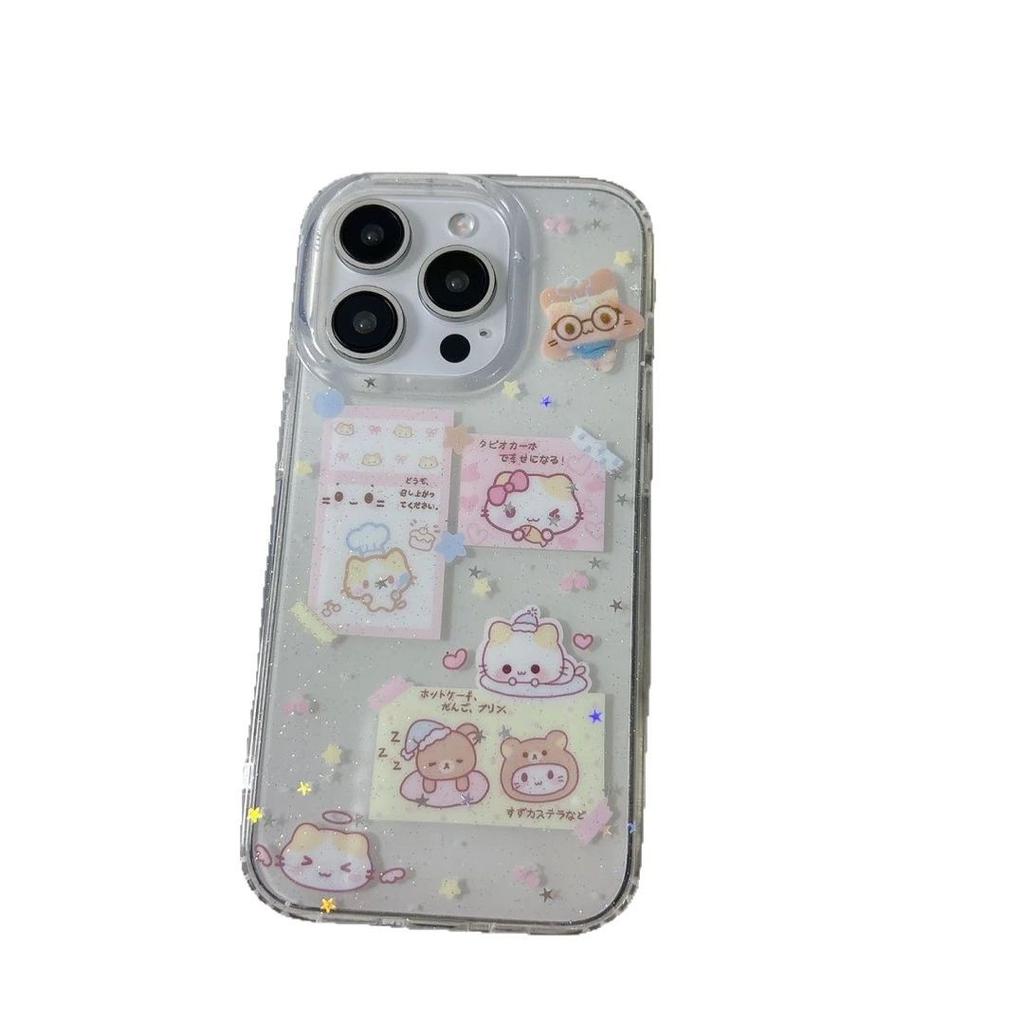 Glitter Easy Bear Applicable To Apple 17/16 Pro Mobile Phone Case iPhone15 Cute 13 Soft Girl 14 Soft Case 12/x
