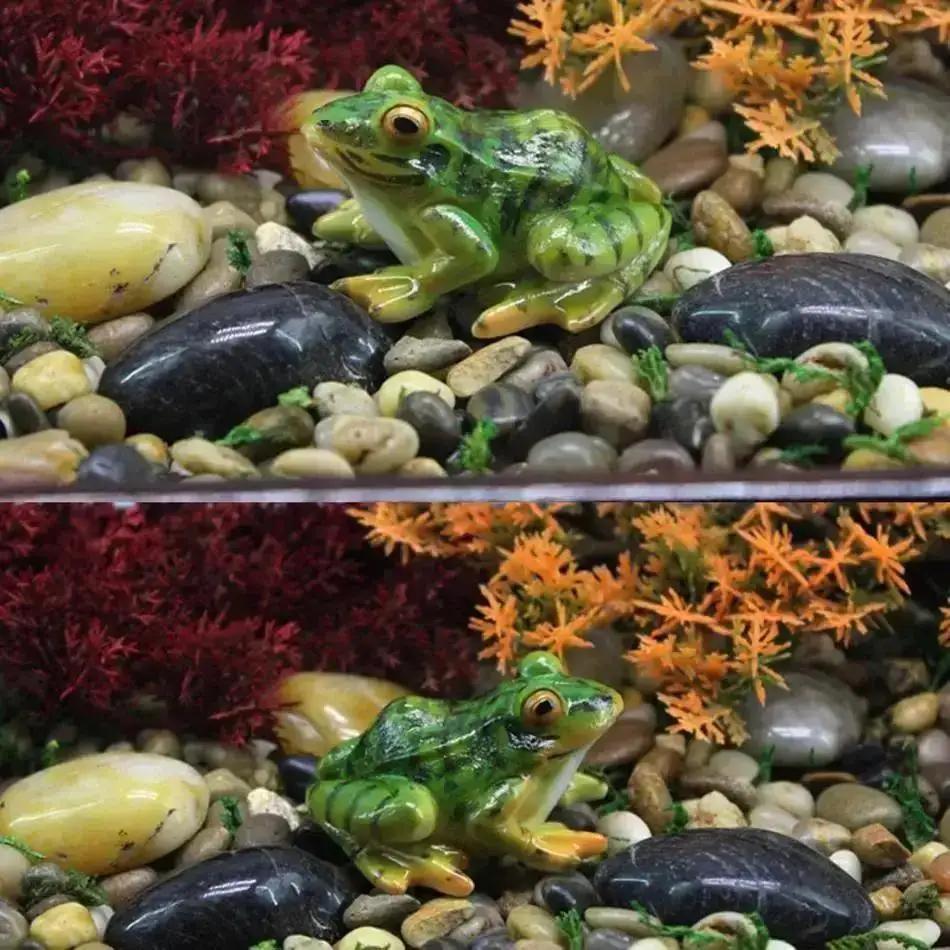 Roztomilá pryskyřičná dekorativní žabí soška DIY venkovní zahrada bonsai dekorace obchodu zvířecí socha na stůl zahradní dekorace ozdoba