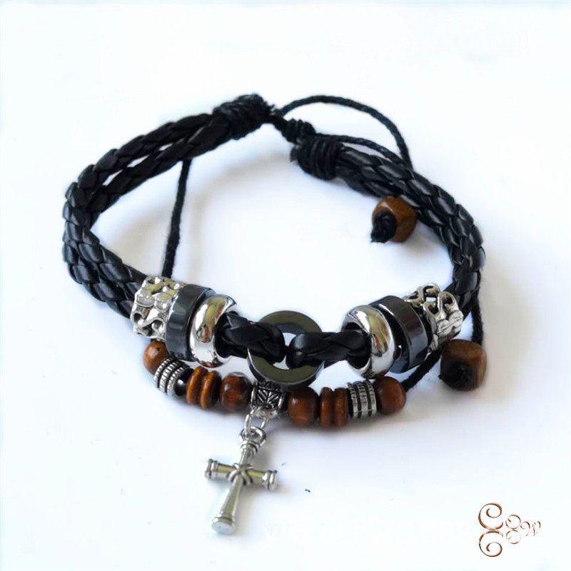 Fashion Casual Cowhide Fashion All-Match Cross Bracelet