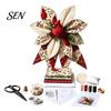 Handmade Home Decor Accessories Patchwork Bow Sewing Kit, Large Fabric DIY Sunflower Pattern Kit Pumpkin Quilted Craft for Adults, Farmhouse