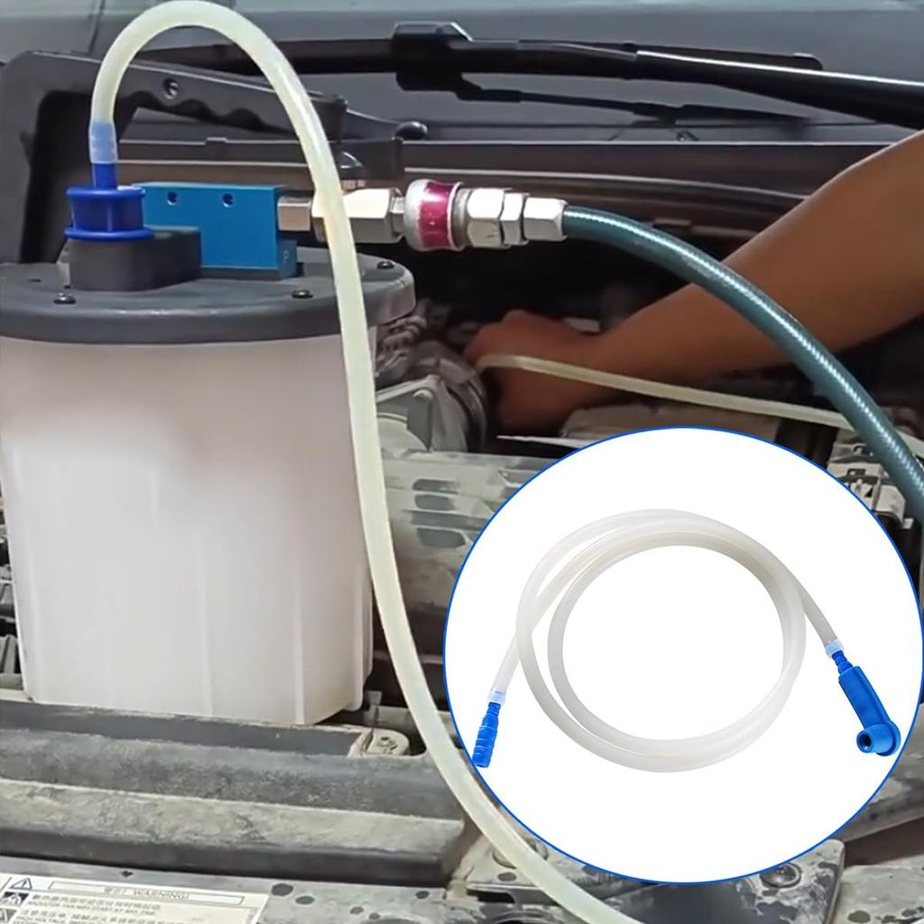 Zpana Car Brake Fluid Bleeder Hose, 3.94 Ft Vehicle Brake Bleeding Hose Oil Fluid Extractor, Adjustable Connection Automotive Braking System Repair