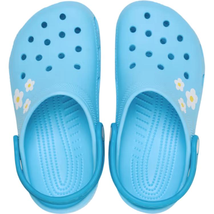 Crocs Classic Daisy Clog Comfortable Versatile Slip-Resistant Durable Low-Top Sandals Kids clogs Blue 211257-4WD