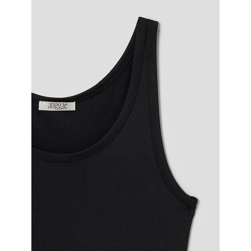Anggae Petal Jersey Dress Black