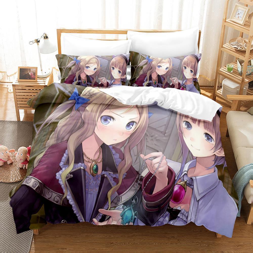 Atelier Totori The Adventurer Of Arland Bedding Set Cartoon Anime three-piece Set Adult Kid Bedroom Duvet Cover Sets 3D Kawaii