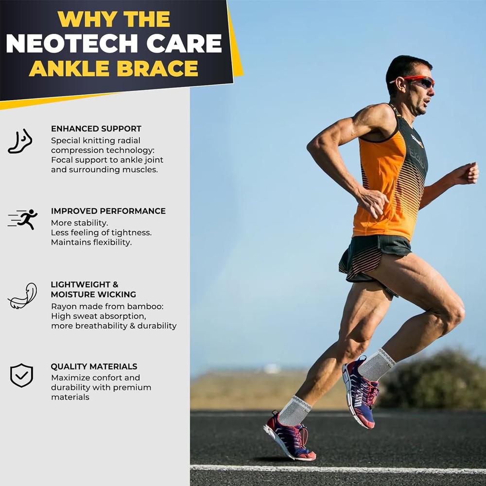 2Pcs Ankle Brace Compression Sleeve - Plantar Fasciitis Sock.Relieves Achilles Tendonitis. Foot Arch Support Reduces Joint Pain