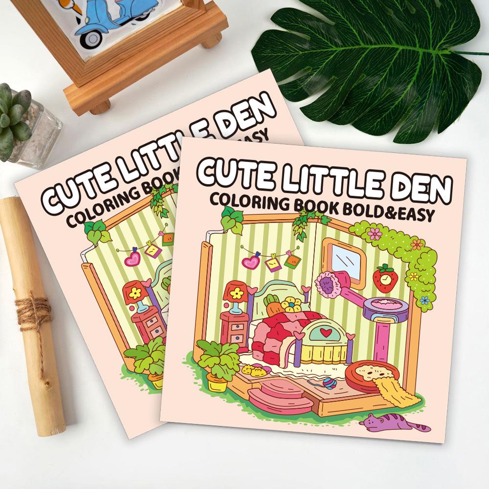 40-Page Fruit & Food Cartoon Doodle Coloring Book for Kids Aged 4+