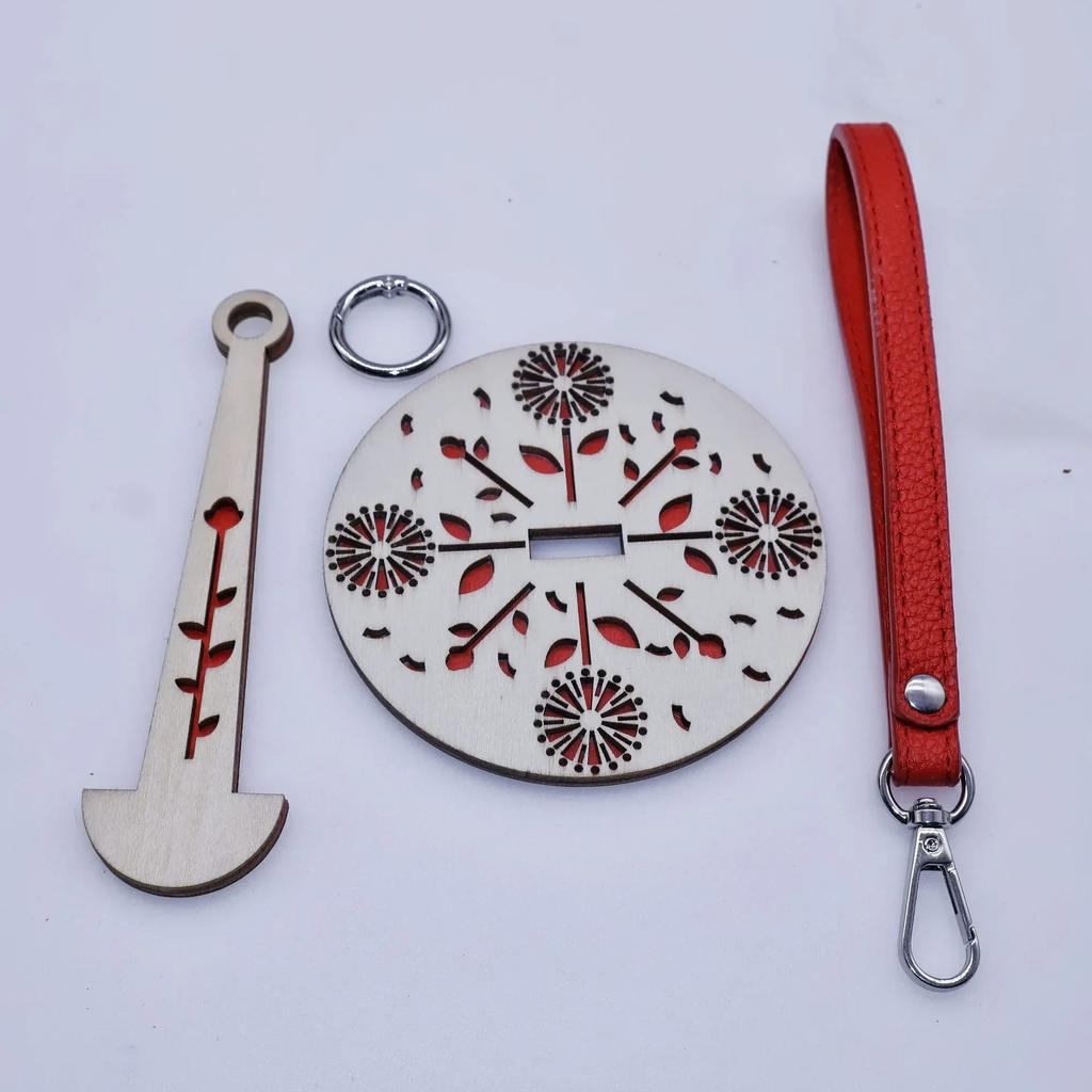 Portable Wrist Crocheting Knitting Yarn Holders Wooden Carrier with Leather Wristband Yarn Minder Gift for Weaving Craftsman