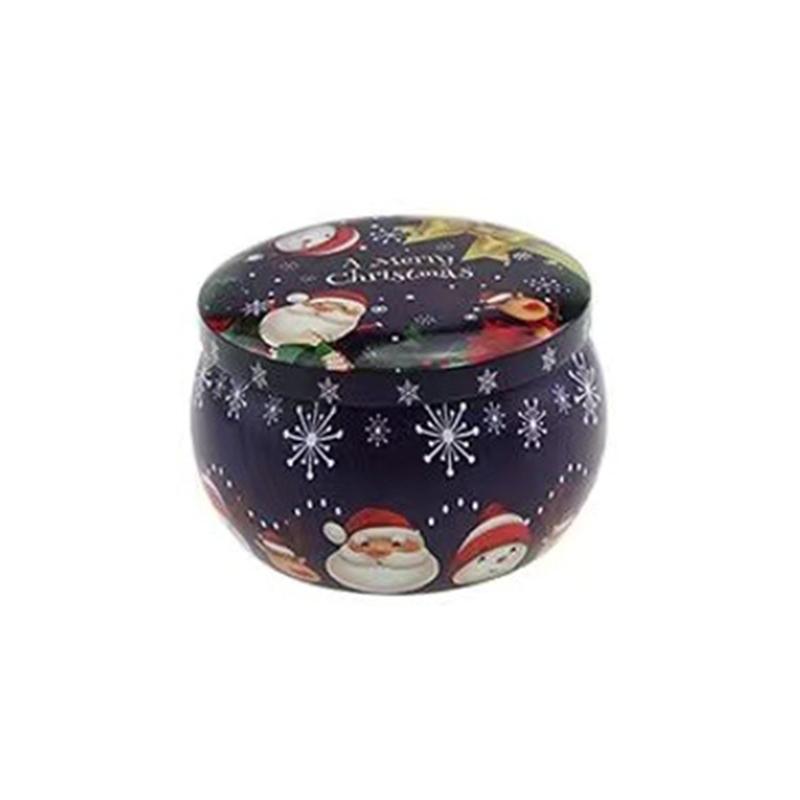 Weihnachts-Runde Eisen-Geschenkboxen Stabile Konstruktion Perfekt für Weihnachtsgeschenke Aufbewahrung von Süßigkeiten Kleinen Geschenken