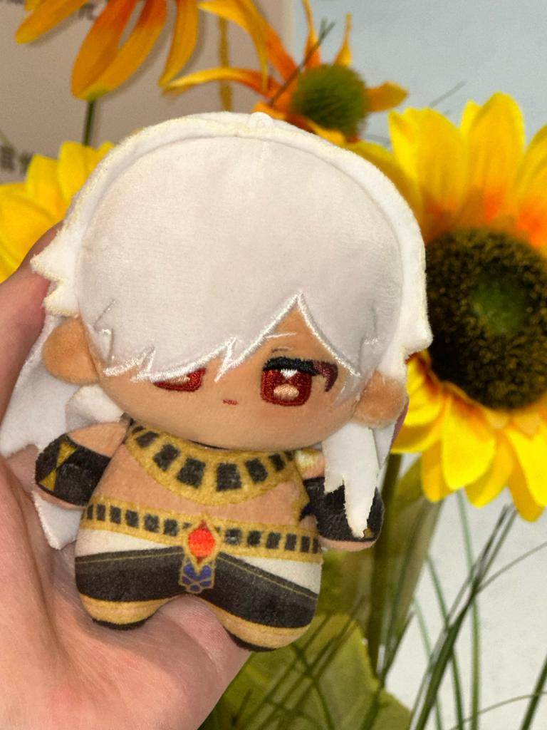 10cm Anime Genshin Impact Alhaitham Kaveh Cyno Tighnari Poupée Peluche Imprimée Périphérique Anime Nunu Corps Peluche Porte-Clés Jouets Cadeaux d'Anniversaire