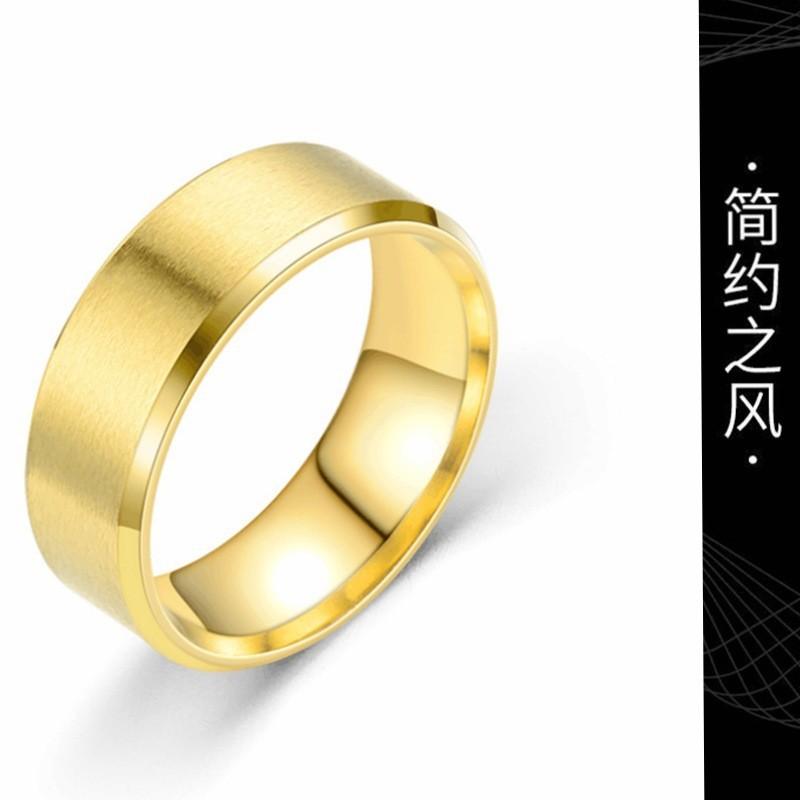 Cross-border European and American popular, titanium steel matte ring, plain stainless steel men's ring ring, Amazon jewelry wholesale