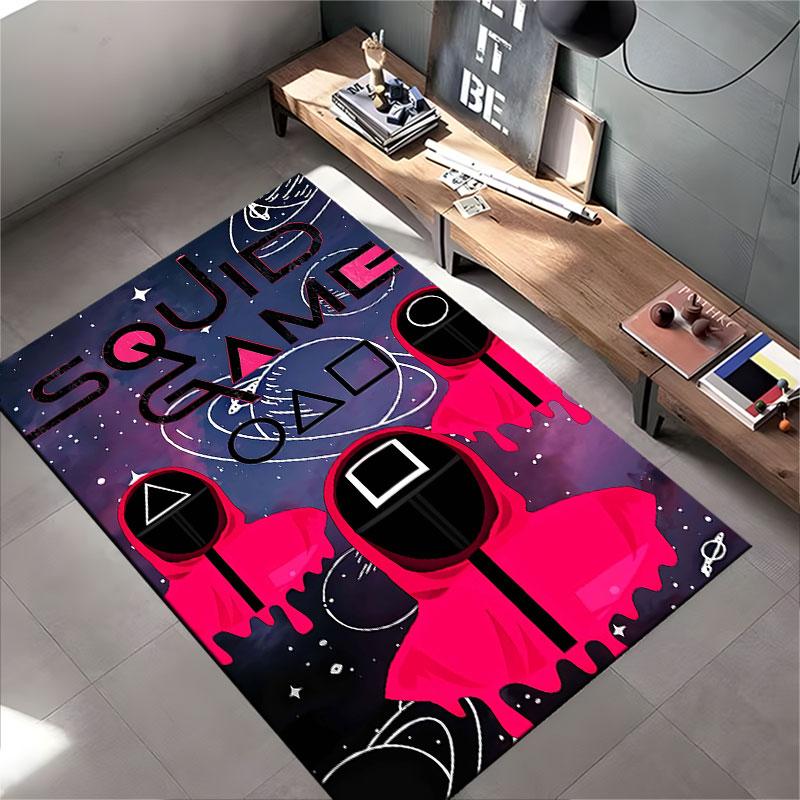 Squid Game Design Space Carpet suitable as a non-slip mat for the living room or bedroom sofa