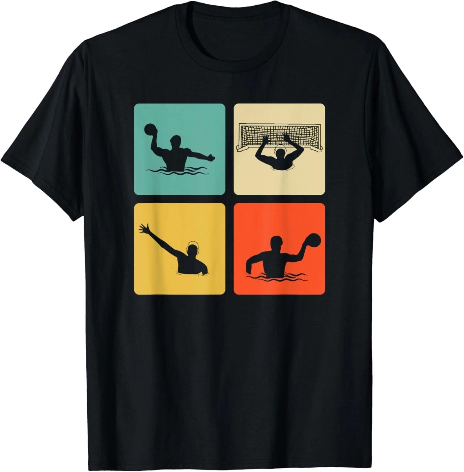 Retro Water Polo Player on Funny Water Polo Gift Unisex T-Shirt 2XL