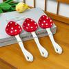 Cute Mushroom Ceramic Spoon, Tableware Dessert Spoon, Long Handle Spoon, Creative High-value Household Small Spoon, Yogurt Spoon