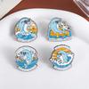 Mentally I'm Here Enamel Pins Funny Quote Ride The Wave Tropical Dolphin Beach Brooches Lapel Badge Jewelry Gifts for Friends