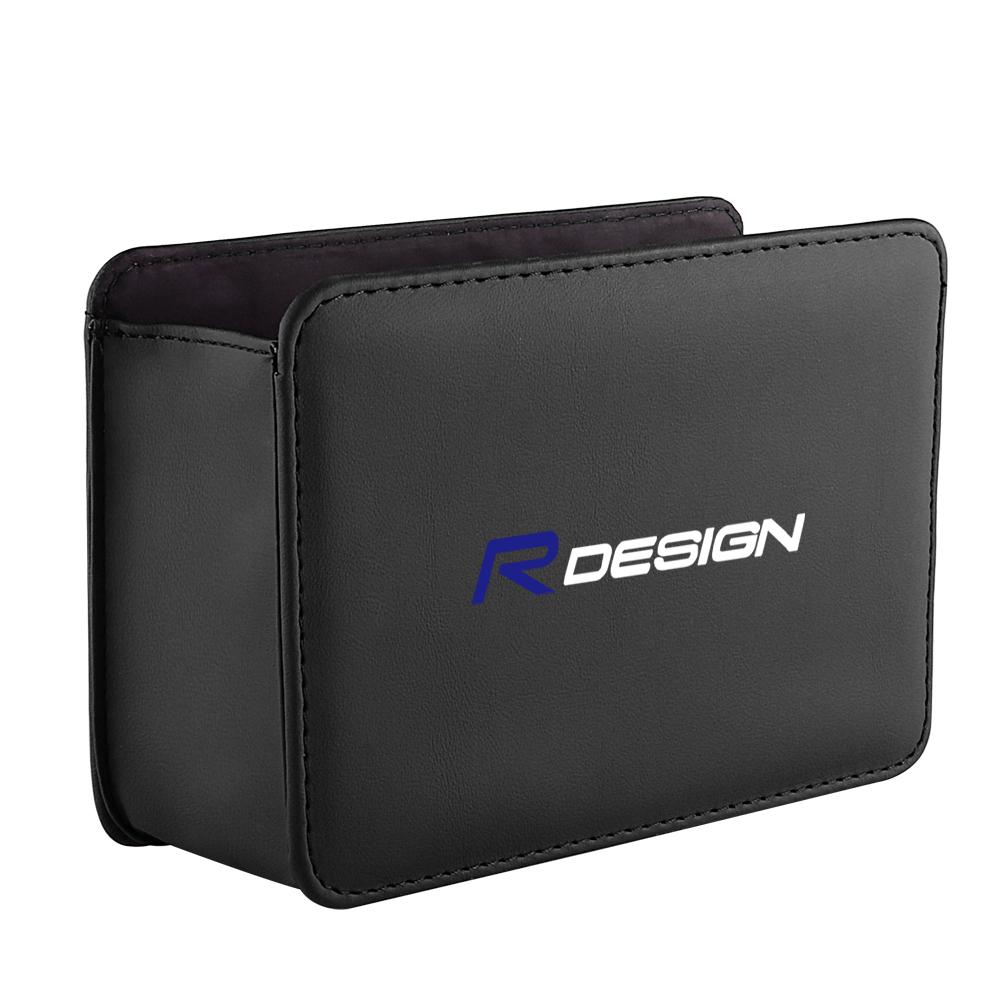 

Car Door Storage Box Leather Auto Emblem Seat Back Trash Can For Volvo Rdesign XC60 V40 S60 V50 V60 C30 S40 XC40 S80 Accessories